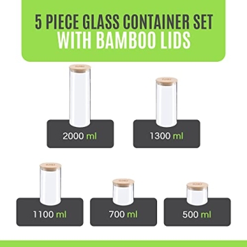Stylish Glass Jars with Bamboo Lids for Storage