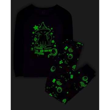 The Children's Place,Unisex Baby,and Kids, Sibling Matching, Holiday Pajama Sets, Cotton,Witchy Cat ...
