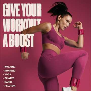 SPORTBIT Wrist Weights for Women - Pair of 1lb Platinum-Cured Silicone Wrist and Ankle Weights, Adju...