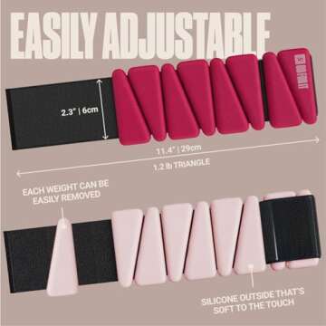 SPORTBIT Wrist Weights for Women - Pair of 1lb Platinum-Cured Silicone Wrist and Ankle Weights, Adjustable, Durable, Non-Slip Design, Ideal for Strength Training, Yoga, Running and Home Activities