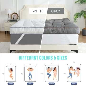 WhatsBedding 3D Bubble Memory Foam Mattress Topper Queen Size, 3 Inch Bed Topper with Soft Quilted 100% Cotton Layer for Back Pain, Plush Foam Filled Pillow Top