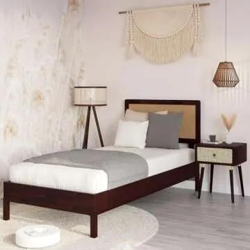 Bme Nipe Bohemian Bed Frame with Adjustable Headboard