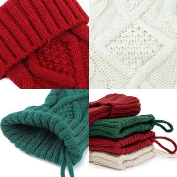 Personalized Christmas Stockings，Large Knitted Xmas Stockings for Kids, Custom Name Family Christmas Stockings, Holiday and Family Stocking for Fireplace Christmas Holiday Party Decoration (1)