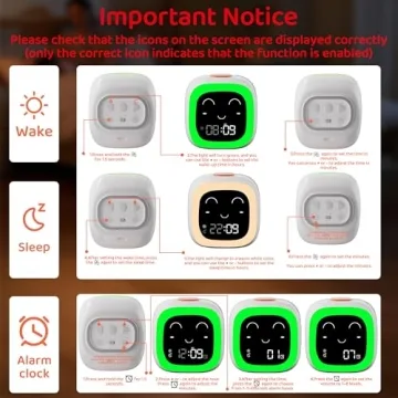 Kids Alarm Clock with Night Light & Sound Machine