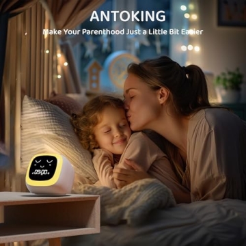 Kids Alarm Clock with Night Light & Sound Machine