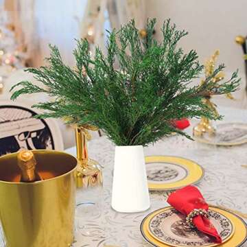 4OZ Preserved Real Pine Leaves Branches -17'' Natural Greenery Plants Pine Twigs Stems Pine Needles Evergreen Picks for Garland Wreath Christmas Holiday Wedding Home Decor Indoor Outdoor Decoration