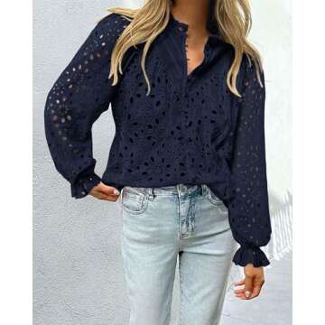 PRETTYGARDEN Women's Elegant Puff Sleeve Blouse