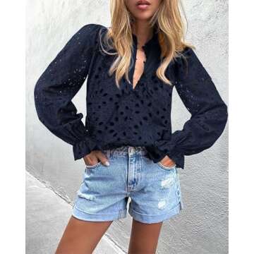 PRETTYGARDEN Women's Elegant Puff Sleeve Blouse