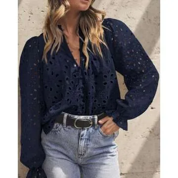 PRETTYGARDEN Women's Elegant Puff Sleeve Blouse