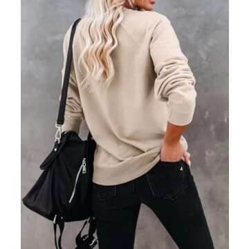 LEEDYA Womens Lightweight Sweatshirts Fashion Graphic Tee Shirts Crewneck Mama Pullover Tunic Top Apricot X-Large