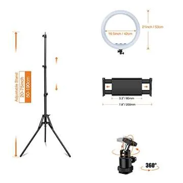 INKELTECH 21 inch Ring Light Dimmable for Makeup and Vlogs