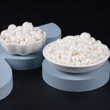 Kasvan White Mix Sugar Sprinkles - Edible Candy Pearls with 4-Claw Sprinkle Pen,118g/4.16 Oz, Gift Box Pack, Baking Cake Decorations, Ice Cream Toppings and Cookie Decorating, Wedding Party Chirstmas Supplies