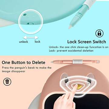 JZAQ LCD Writing Tablet 8.5 Inch Colorful Screen Doodle Board for Kids Toys, Electronic Drawing Board Kids Doodle Pad Educational and Learning Toys for Girls Boys Gifts (Blue)