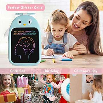 JZAQ LCD Writing Tablet 8.5 Inch Colorful Screen Doodle Board for Kids Toys, Electronic Drawing Board Kids Doodle Pad Educational and Learning Toys for Girls Boys Gifts (Blue)