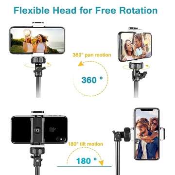 Lightweight Aureday 67" Phone Tripod with Remote and Holder