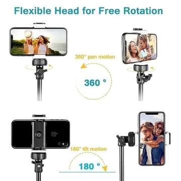 Lightweight Aureday 67" Phone Tripod with Remote and Holder