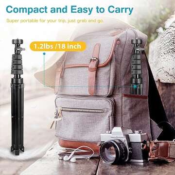 Lightweight Aureday 67" Phone Tripod with Remote and Holder