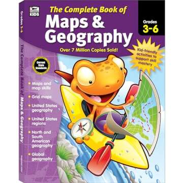 Complete Book of Maps and Geography Workbook, Global Geography for Kids Grades 3-6, United States Ge...