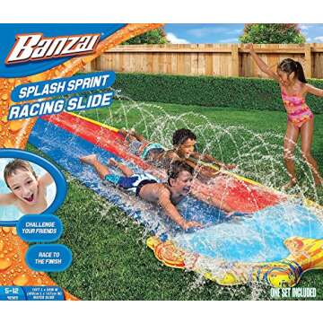 BANZAI 16ft x 58in Splash Sprint Racing Water Slide (Double Slide)