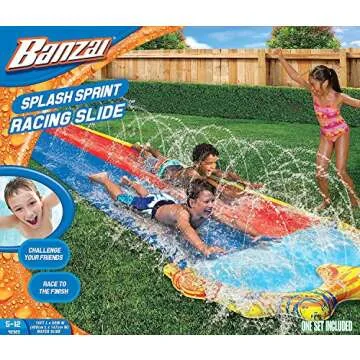 BANZAI 16ft x 58in Splash Sprint Racing Water Slide (Double Slide)