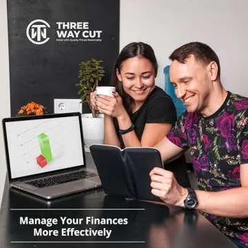 Cash Envelope Wallet All in One Budget System with 12x Tabbed Cash Envelopes, 12x Monthly Budget Cards,1x Yearly budget planner sheet Complete Money Organizer Set for Cash RFID Protection