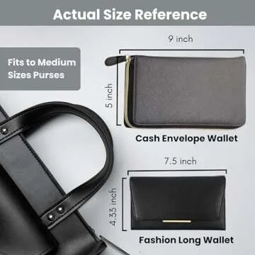 Cash Envelope Wallet All in One Budget System with 12x Tabbed Cash Envelopes, 12x Monthly Budget Cards,1x Yearly budget planner sheet Complete Money Organizer Set for Cash RFID Protection