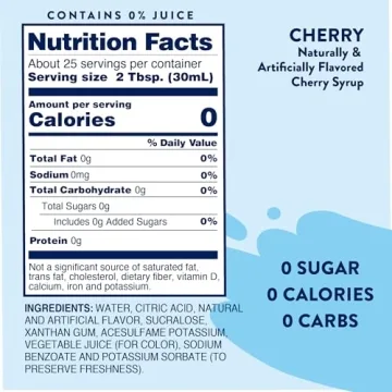 Jordan's Skinny Mixes Sugar Free Syrup - Cherry Flavor, 25.4 Fl Oz