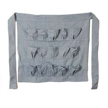 Denim Chicken Egg Apron, 15 POCKETS! Men and Women Egg Gathering and Collecting Apron.