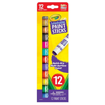 Crayola Quick Dry Paint Sticks (12ct), Washable Paint Set for Kids, Arts & Crafts Supplies, Multi-Su...