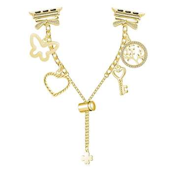 STARAMZ Bling Bands Compatible with Apple Watch Bands 38mm 40mm 41mm 42mm 44mm 45mm,Stainless Steel ...