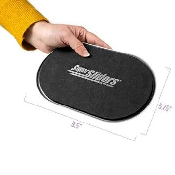Super Sliders 5 3/4" x 9 1/2" Oval Reusable Furniture Sliders for Carpet - Effortless Moving and Surface Protection, Black (4 Pack)