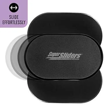 Super Sliders 5 3/4" x 9 1/2" Oval Reusable Furniture Sliders for Carpet - Effortless Moving and Surface Protection, Black (4 Pack)