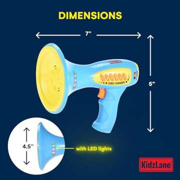 Kidzlane Voice Changer for Kids - Kids Megaphone for Kids Function, LED Lights, and 5 Different Sound Effects - Kids Voice Changer Toy for Kids, Girls, Boys, Teens Age 5 Years and Up - Blue
