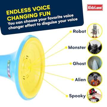 Kidzlane Voice Changer for Kids - Kids Megaphone for Kids Function, LED Lights, and 5 Different Sound Effects - Kids Voice Changer Toy for Kids, Girls, Boys, Teens Age 5 Years and Up - Blue
