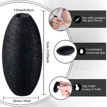 Zonon Writing Aid Trainer for Adults Foam Egg Grips Pen Cushioned Holders Writing Aid Trainer for Ha...