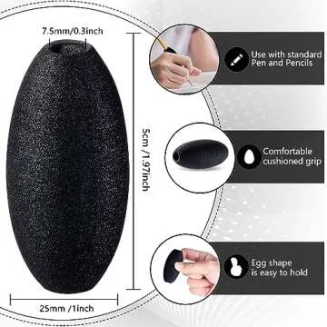 Zonon Writing Aid Trainer for Adults Foam Egg Grips Pen Cushioned Holders Writing Aid Trainer for Ha...