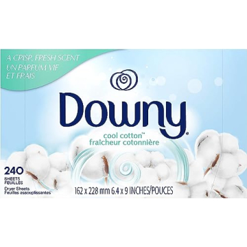 Downy Dryer Sheets Laundry Fabric Softener, Cool Cotton, 240 Count