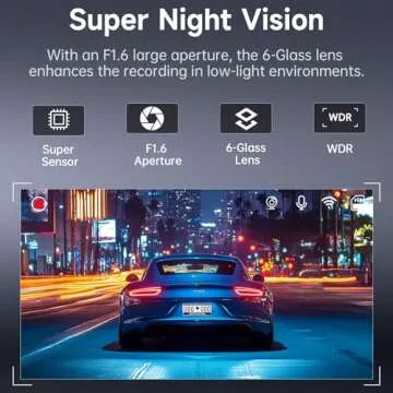 Dash Cam Front and Rear: 2.5K+1080P Dual Dash Camera for Cars, Ecomoment Car Camer with 1.47" IPS Screen, Built-in Wi-Fi, 170° Wide Angle, Night Vision, G-Sensor, 24H Parking Mode, Included 32GB Card