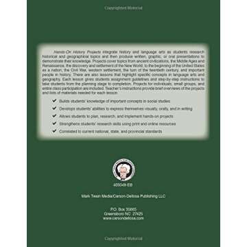 Mark Twain Hands-on Projects History Workbook, Activities Covering Historical Topics, Language Arts,...