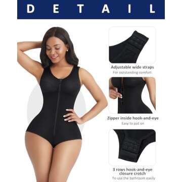 FeelinGirl Shapewear Tummy Control Fajas Colombianas Stage 2 Post Surgery Compression Garment Body Shaper for Women