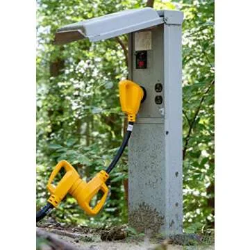 Camco PowerGrip Camper/RV Dogbone Electrical Adapter | Features 30-Amp Male (NEMA TT-30P) and 50-Amp Female (NEMA 14-50R) Ends | Rated for 125V/3750W (55185)