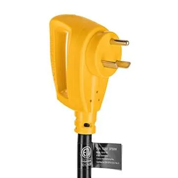 Camco PowerGrip Camper/RV Dogbone Electrical Adapter | Features 30-Amp Male (NEMA TT-30P) and 50-Amp Female (NEMA 14-50R) Ends | Rated for 125V/3750W (55185)
