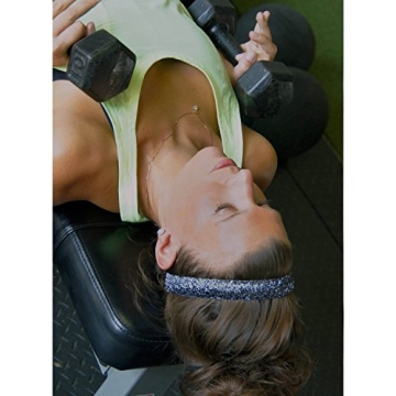 Sweaty Bands Gunmetal Glitter Headband - Non-Slip & Stylish
