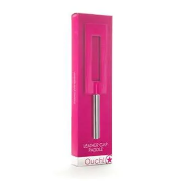 Ouch! Leather Gap Paddle - Vibrant Pink Kinky Play Tool