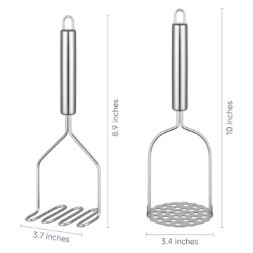 Maclia 2PCS Mashed Potato Masher - Stainless Steel Potato Smasher for All Cooking Needs