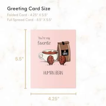 Coffee Valentines Day Anniversary Card for Her Him/Funny Card for Boyfriend Girlfriend/Husband Wife/Handmade Birthday Vday Greeting Card (You're my favorite human bean)