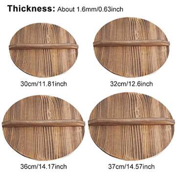 Wooden Wok Lid, Round Natural Wood Wok lid Wood Wok Lid With Handle, Lightweight Cedarwood Wok Lid for Stir Fry Pan, Anti-Hot, Anti-Spillover Wooden Kitchen Accessories