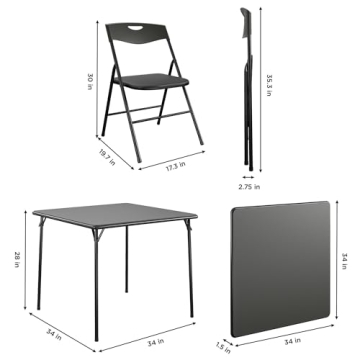 Ameriwood Home Cosco Folding Table & Chair Set