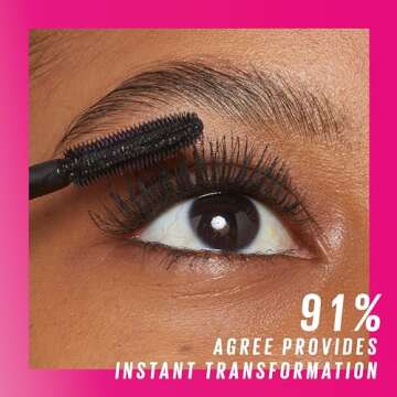 Maybelline Lash Sensational Firework Washable Mascara, Lengthening & Volumizing Mascara for up to 24HR wear, Blackest Black, 1 Count