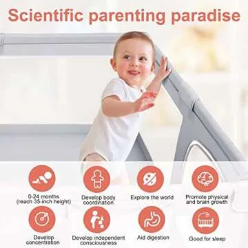 Baby Playpen for Babies and Toddlers, 71 x 59 inch Extra Large Playpen, Play Fence with 4 Pull Rings and Carry Bag